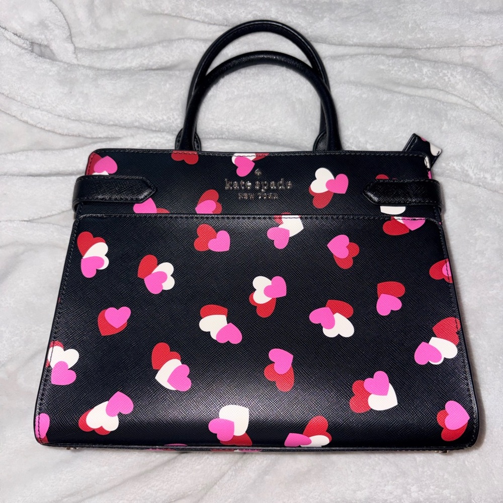 Kate Spade Valentines Pink and Red Heart Crossbody Purse